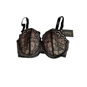 Fredericks of Hollywood Bra Womens Size 34DD Black Julianne Balconette Lace NWT